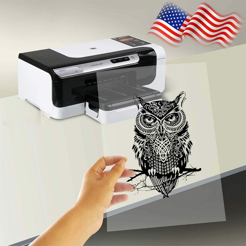 Tiger-Hoo 100 Sheets Silk Screen Printing Film 8.5 ""x11 "" Waterproof Inkjet Transparent Film - Image 1